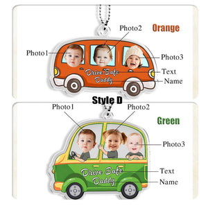 Personalized Acrylic Car Hanger, Drive Safe Daddy Acrylic Car Hanging New Dad Gift 1st Fathers Day Gift For Him