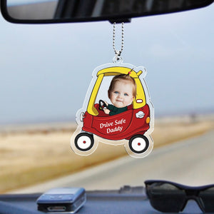 Personalized Acrylic Car Hanger, Drive Safe Daddy Acrylic Car Hanging New Dad Gift 1st Fathers Day Gift For Him