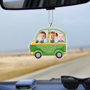 Personalized Acrylic Car Hanger, Drive Safe Daddy Acrylic Car Hanging New Dad Gift 1st Fathers Day Gift For Him