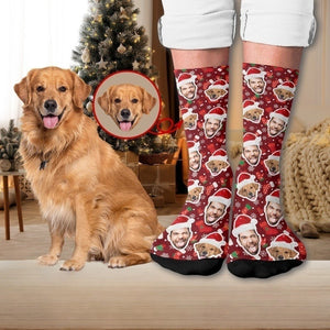 Custom Christmas Socks with Photo,Personalized Xmas Pattern Socks,Personalized Funny Face Socks,Custom Printed Socks,Birthday/Christmas Gift