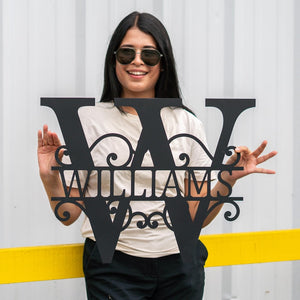 Personalized Monogram Metal Sign, Custom Metal Sign, Metal Name Sign, Metal Monogram Letter, Last Name Metal Sign, Housewarming, Custom Gift