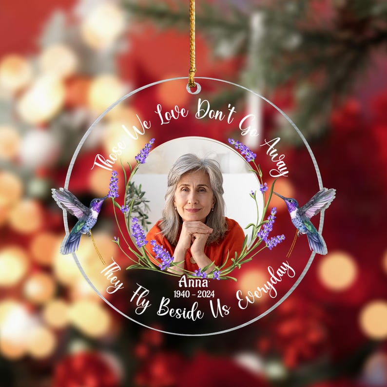 Personalized Mom Memorial Christmas Ornament, In Loving Memory, Custom Photo Ornament, Loss of Loved, Remembrance Gifts, Sympathy Gift