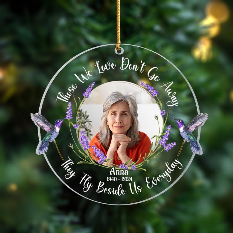 Personalized Mom Memorial Christmas Ornament, In Loving Memory, Custom Photo Ornament, Loss of Loved, Remembrance Gifts, Sympathy Gift