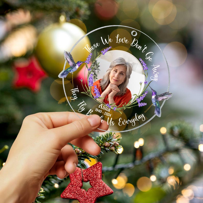Personalized Mom Memorial Christmas Ornament, In Loving Memory, Custom Photo Ornament, Loss of Loved, Remembrance Gifts, Sympathy Gift