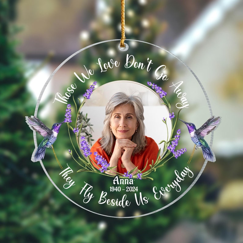 Personalized Mom Memorial Christmas Ornament, In Loving Memory, Custom Photo Ornament, Loss of Loved, Remembrance Gifts, Sympathy Gift