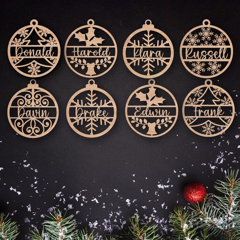 Custom Christmas Ornaments, Personalized Name Wooden Ornament, Custom Family Ornament, Customized Christmas 2024 Ornament, Christmas Gifts