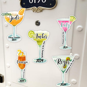 Personalized Cruise Drink Magnets | Cruise Door Name Cocktail Magnets | Personalized Cruise Cabin Door Sign | Girls or Family Cruise Gift