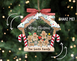 Family Ornament Personalized, Family Christmas Ornaments 2024, Custom Gingerbread Ornament, Family Christmas Gifts, 4D Shake Ornament