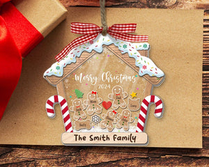 Family Ornament Personalized, Family Christmas Ornaments 2024, Custom Gingerbread Ornament, Family Christmas Gifts, 4D Shake Ornament