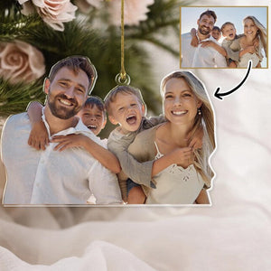 Personalized Acrylic Christmas Family Photo Ornament, Christmas Gifts, Christmas Tree Decor, Family Gifts, Custom Family Keepsake Ornament