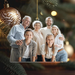 Personalized Acrylic Christmas Family Photo Ornament, Christmas Gifts, Christmas Tree Decor, Family Gifts, Custom Family Keepsake Ornament