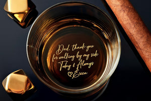 Personalized Gift for Father of the Bride - Custom Wedding Whiskey Glass with Your Handwriting Message