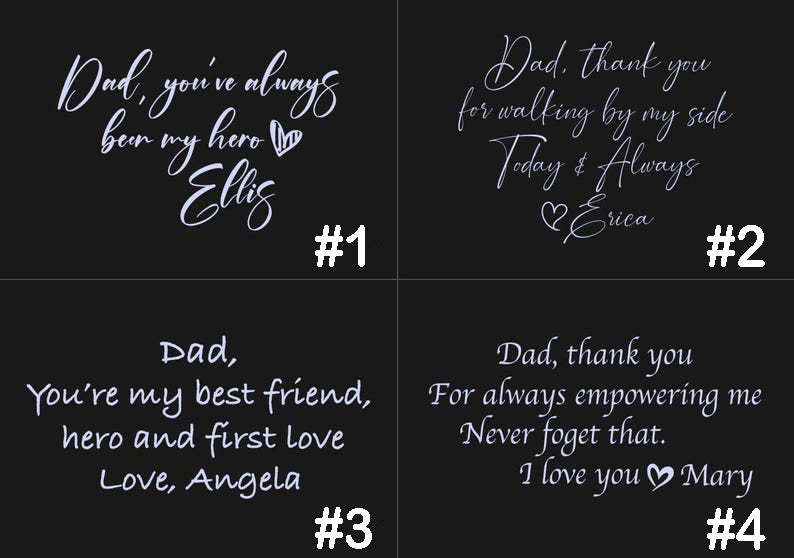 Personalized Gift for Father of the Bride - Custom Wedding Whiskey Glass with Your Handwriting Message