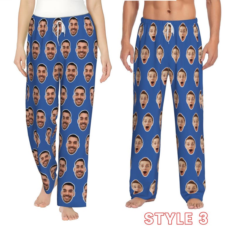 Custom Face Pajama Pants,Personalized Pants Pajamas,Custom Pj Pants,Photo Pajama,Dog Pajamas,Christmas/Anniversary Photo Gift For Her Him