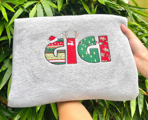 Christmas embroidered sweatshirt, Custom name Christmas embroidered shirts, Christmas gifts, Christmas crew shirt