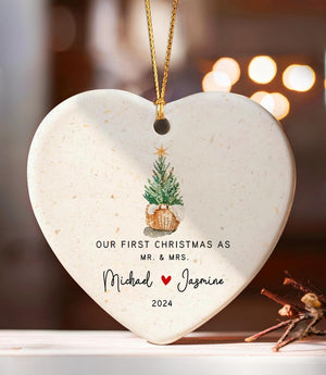 First Christmas Married Ornament, Our First Christmas As Mr and Mrs Ornament, Wedding Gift Ornament, Custom Wedding Ornament For Couple