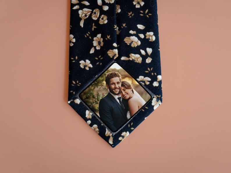 Photo Patch for Ties, Dad Wedding Gifts, Wedding Gifts for Father of the Bride Tie,Gifts for Dad, Custom Tie Patch, Father of the Bride Gift