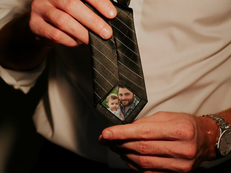 Photo Patch for Ties, Dad Wedding Gifts, Wedding Gifts for Father of the Bride Tie,Gifts for Dad, Custom Tie Patch, Father of the Bride Gift
