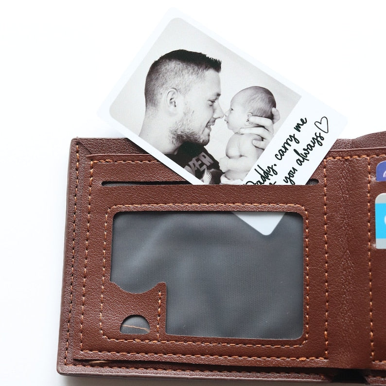 Daddy Personalised Photo Wallet Card, Metal Wallet Insert, Daddy Carry Me With You Always, Custom Photo Gift, Daddy Christmas/Birthday Gift