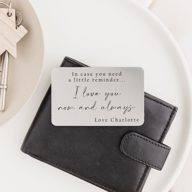 Personalised Wallet Insert | Engraved Gift For Him | Valentine s Day Gift | Birthday Gift | Partner Boyfriend Husband Hubby Gift
