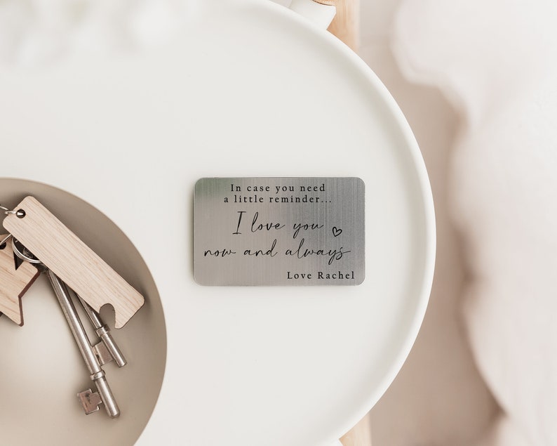 Personalised Wallet Insert | Engraved Gift For Him | Valentine s Day Gift | Birthday Gift | Partner Boyfriend Husband Hubby Gift