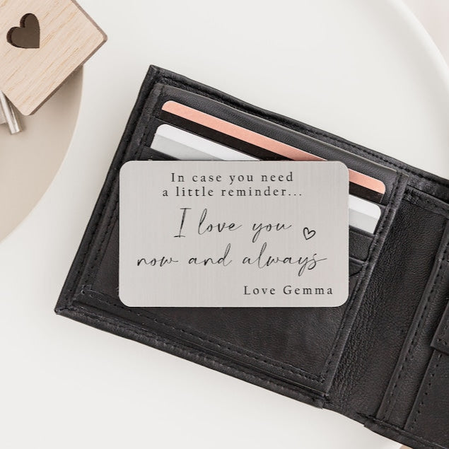 Personalised Wallet Insert | Engraved Gift For Him | Valentine s Day Gift | Birthday Gift | Partner Boyfriend Husband Hubby Gift