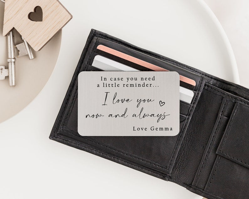 Personalised Wallet Insert | Engraved Gift For Him | Valentine s Day Gift | Birthday Gift | Partner Boyfriend Husband Hubby Gift