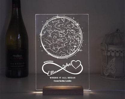 Custom Star Map Night Light: Personalized Constellation Gift