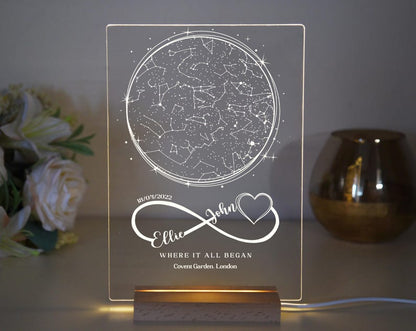 Custom Star Map Night Light: Personalized Constellation Gift
