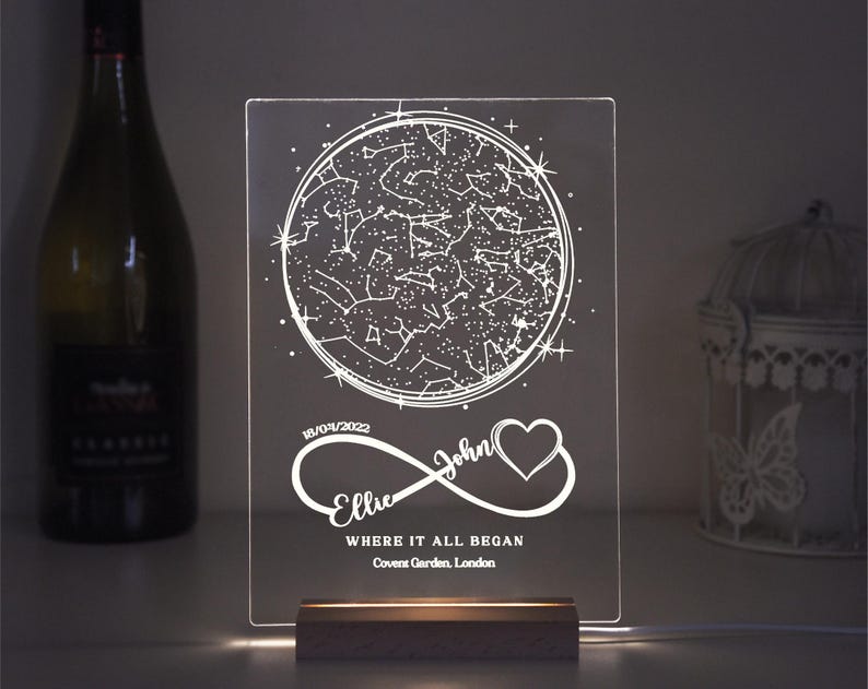 Custom Star Map Night Light: Personalized Constellation Gift