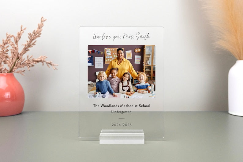 Personalized Teacher Photo Plaque, Custom Teacher Plaque, Teacher Appreciation Gift, Gift from Students, Gift from Class