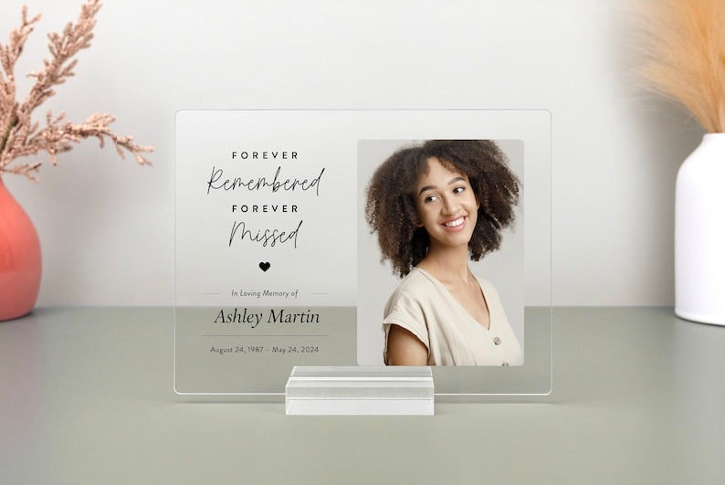 Custom Memorial Plaque Photo In Loving Memory Personalized Memorial Gift Sympathy Gift Bereavement Gift