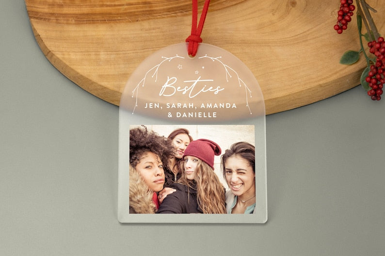 Personalized Photo Christmas Ornament: Frosted Acrylic Holiday Keepsake
