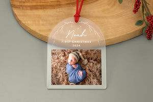 Personalized Photo Christmas Ornament: Frosted Acrylic Holiday Keepsake