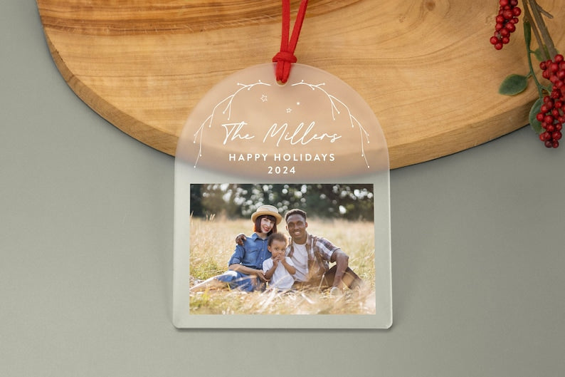 Personalized Photo Christmas Ornament: Frosted Acrylic Holiday Keepsake