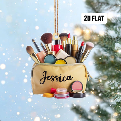 Personalized Makeup 2D Flat Ornament, Barbie Ornament, Makeup Christmas Ornament, Teen Girl Ornament, Artist Christmas Ornament, Decor Gift