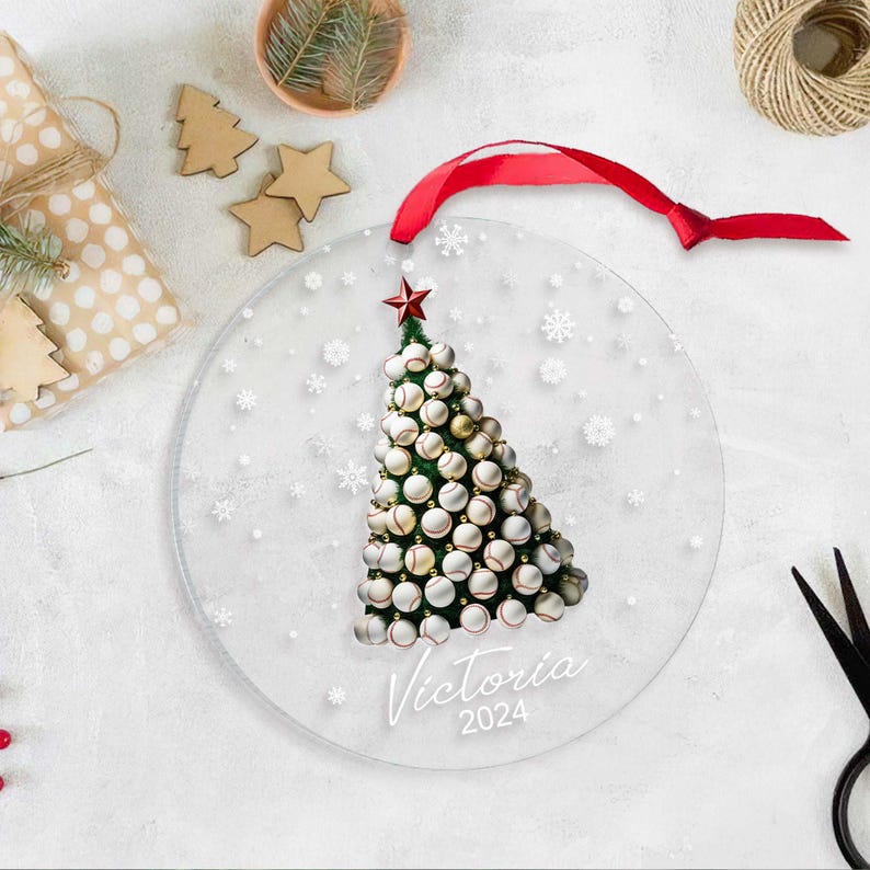 Baseball Christmas Christmas Tree Ornament, 2024 Ornament, 2024 Baseball Ornament, Personalized Baseball Ornament, Baseball Mom Gift