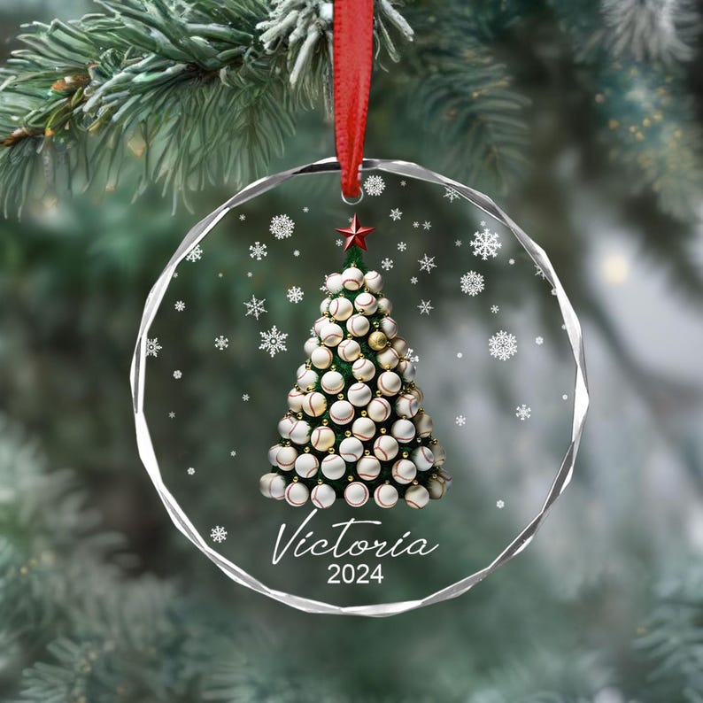 Baseball Christmas Christmas Tree Ornament, 2024 Ornament, 2024 Baseball Ornament, Personalized Baseball Ornament, Baseball Mom Gift