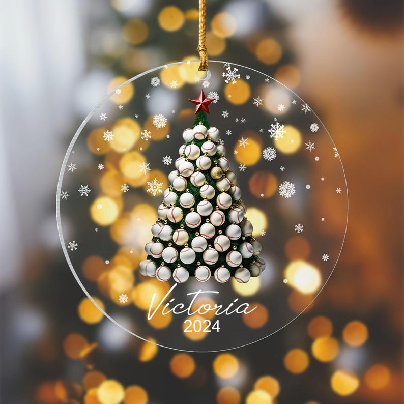 Baseball Christmas Christmas Tree Ornament, 2024 Ornament, 2024 Baseball Ornament, Personalized Baseball Ornament, Baseball Mom Gift