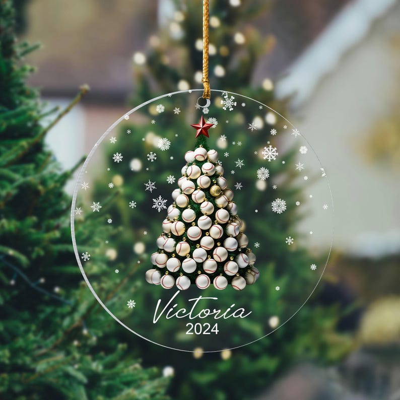 Baseball Christmas Christmas Tree Ornament, 2024 Ornament, 2024 Baseball Ornament, Personalized Baseball Ornament, Baseball Mom Gift