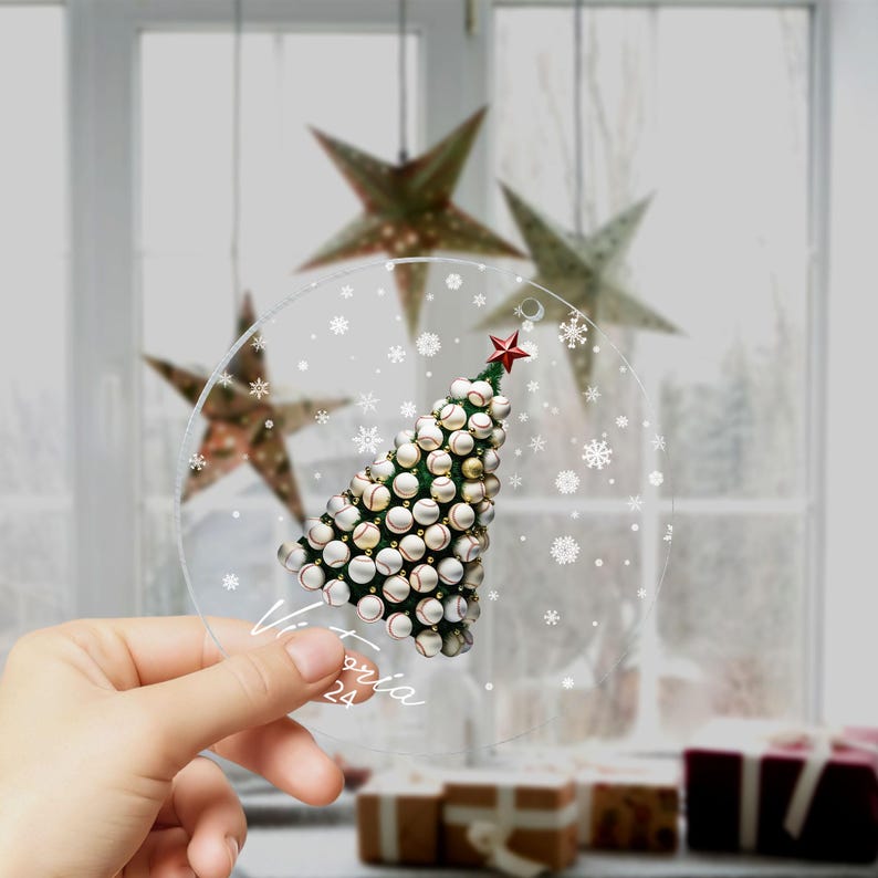 Baseball Christmas Christmas Tree Ornament, 2024 Ornament, 2024 Baseball Ornament, Personalized Baseball Ornament, Baseball Mom Gift