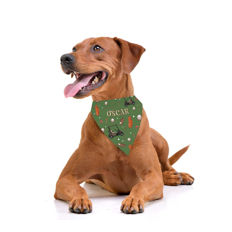 Golfing Dog Bandana | Personalized Dog Bandana | Dog Bandana for Golfer | Golf Dog Bandana with Name | Bandana for Dog Dad | Custom Bandana