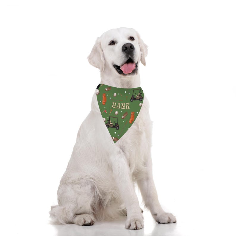Golfing Dog Bandana | Personalized Dog Bandana | Dog Bandana for Golfer | Golf Dog Bandana with Name | Bandana for Dog Dad | Custom Bandana
