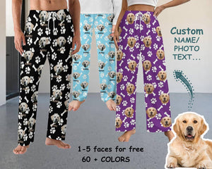 Custom Pajama Pants,Custom Dog Face Pajama,Personalized Pet Photo Pajamas,Men Pajama,Women Pajama,Personalized Gift,Graduation party Gifts