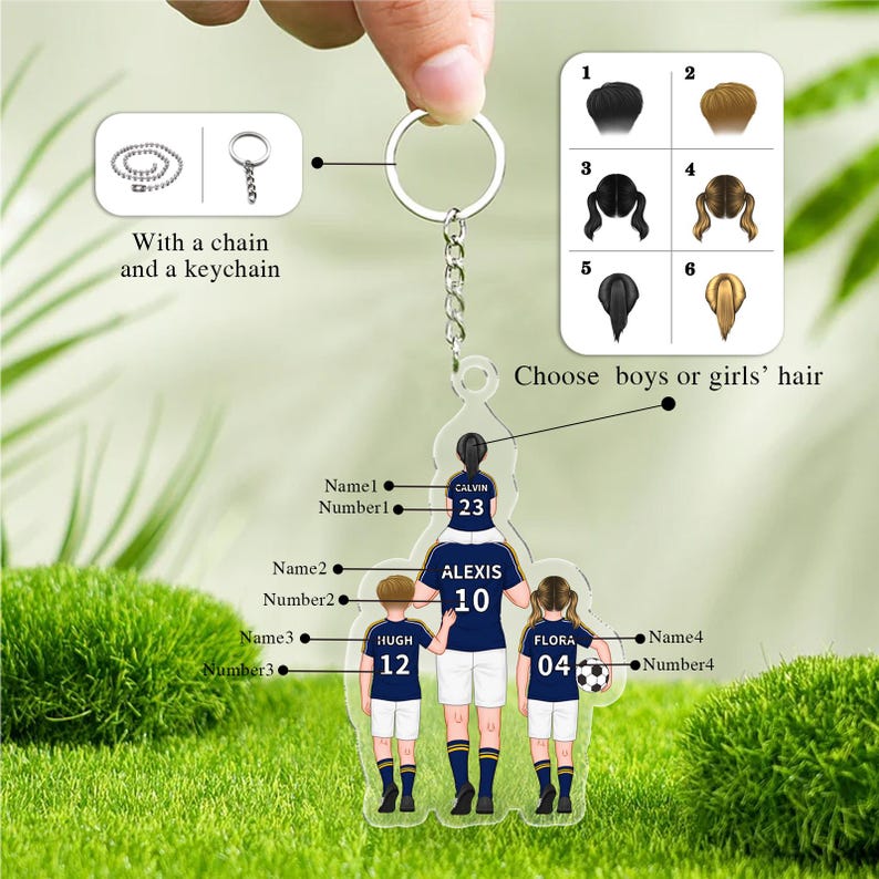 Daddy's Team Keychain for Dad, Custom Car Hanger,Acrylic Football Team Keyring for Dad, Grandad Keyring,Gift for Husband, Father's Day Gifts