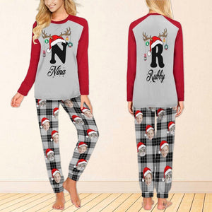 Custom Face Pajamas Set for Women Men, Couple Mathcing Pajamas, Christmas PJS, Christmas Gifts, Personalized Name PJ, Custom Face Loungewear