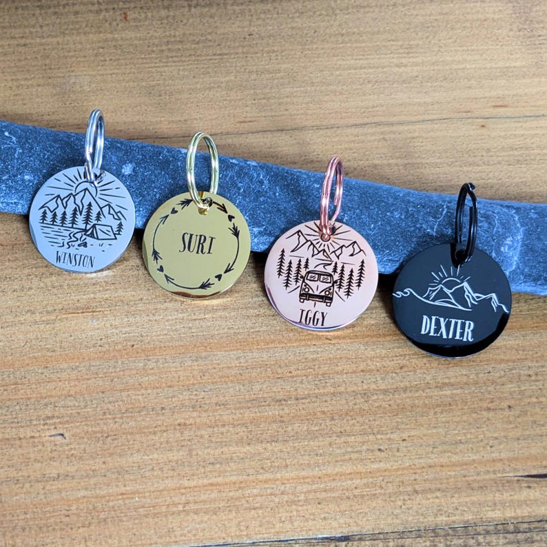 Personalized Pet ID Tag: Custom Engraved Stainless Steel Dog Cat Tag