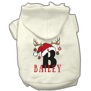 Personalized Christmas Pet Shirt, Hoodie, or Bandana - Monogram Letter with Santa Hat | Custom Holiday Pet Outfit