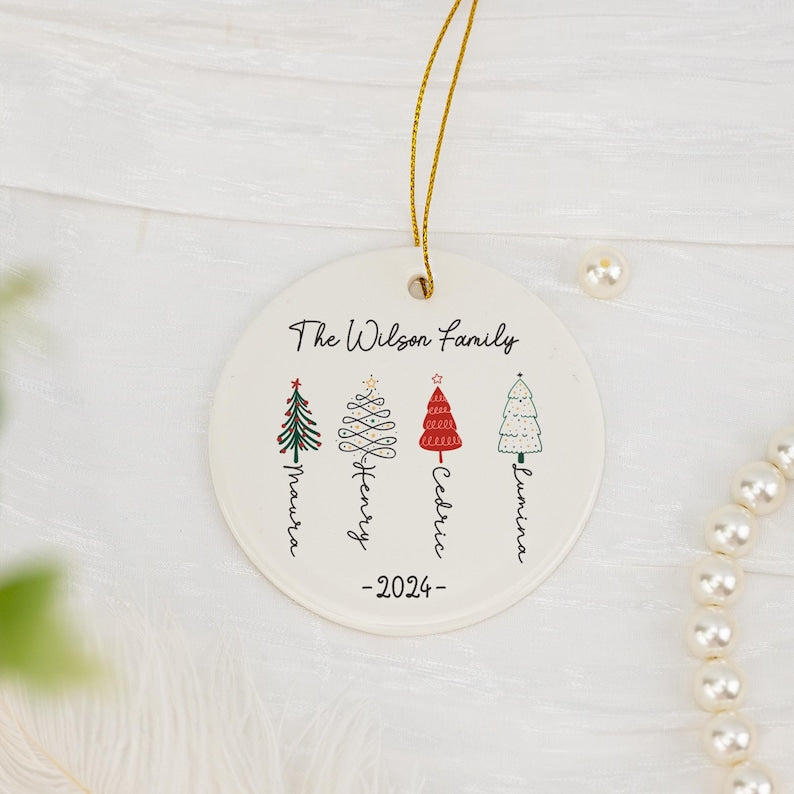 Personalised Christmas Bauble, 2024 Family Christmas Ornament, Family Tree Buable, Christmas Tree Decoration, Family Keepsake, Xmas Gift