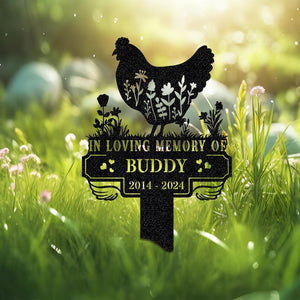 Chicken Memorial Stake Sign Personalized,Pet Grave Markers Sign,Chicken Sign With Stake Outdoor Decor,Pet Loss Gift,Sympathy Sign,Farm Decor